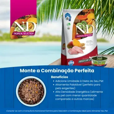 Racao N-D Tropical Selection Gatos Adultos Frango monte a combinacao perfeita